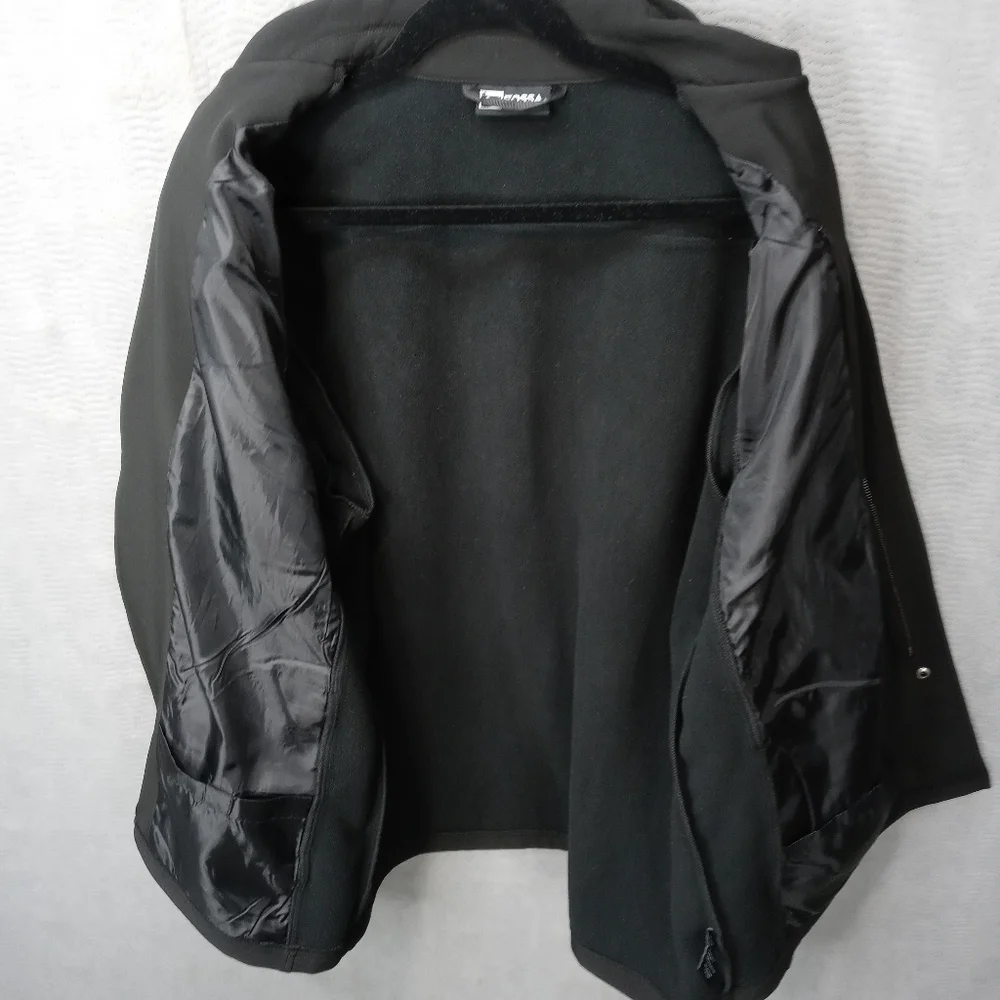 FOSSA Tiburon Polyester Stretch Shell JACKET mens Size XL Black zippered. 'Mark